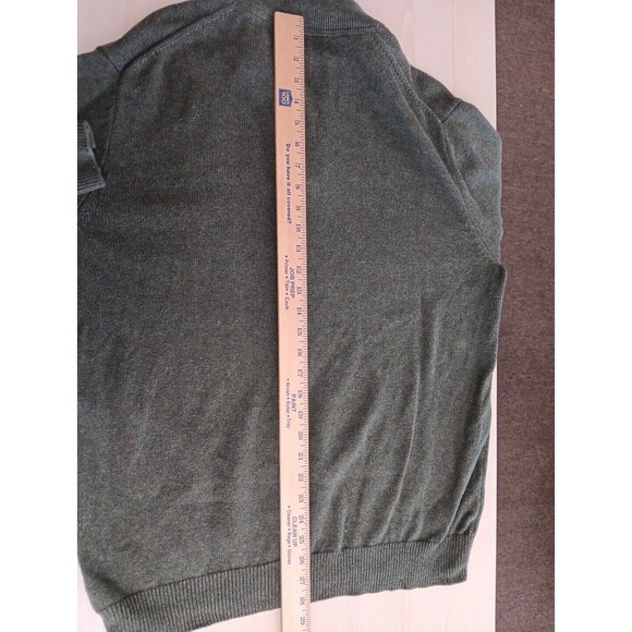 Frederick Anderson Copenhagen 1/4 Zip Sweater XL Olive Green Mock Neck Button - Picture 6 of 7